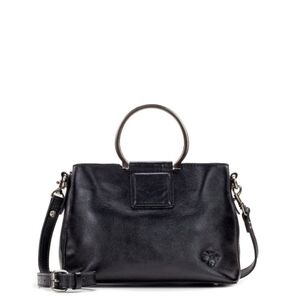 Patricia Nash Black Empoli Satchel with Silver Handle